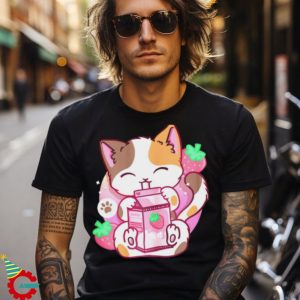 Strawberry Shake Strawberry Milk Cat Kawaii Neko Anime Shirt