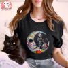 Sugar Skull Moon Cat Mexican Day Of Dead Dia De Los Muertos Shirt