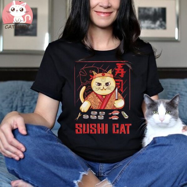 Sushi Cat Chef T Shirt