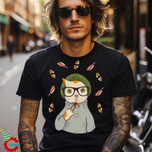 Sushi Hipster Cat T Shirt