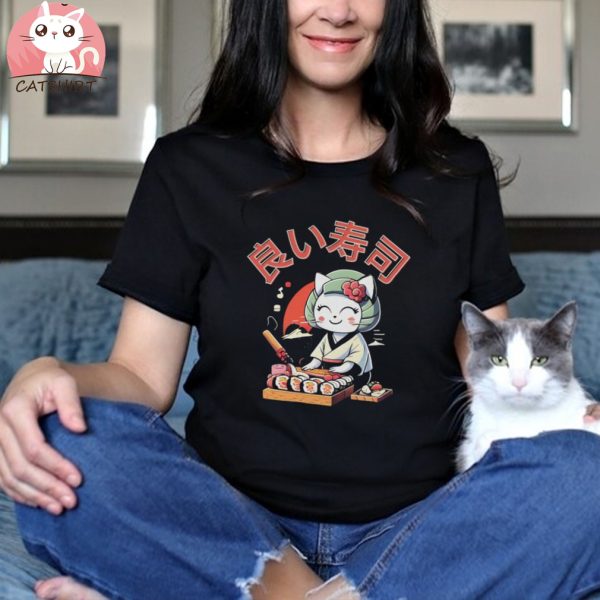 Sushi Kitten Cartoon Unisex Shirt