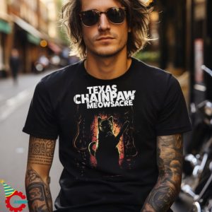 TEXAS CHAINPAW MEOWSACRE MEN'S BLACK T SHIRT