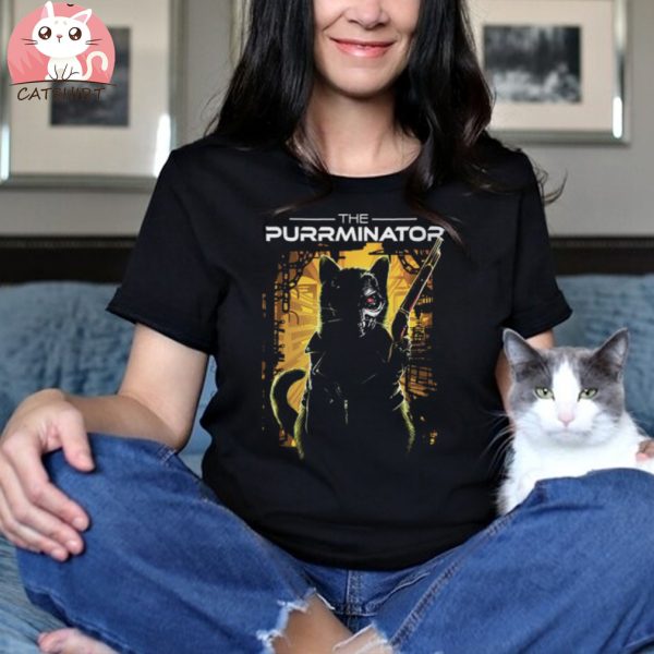 THE PURRMINATOR MEN'S BLACK T SHIRT