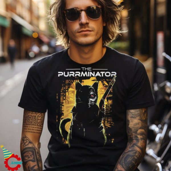 THE PURRMINATOR MEN'S BLACK T SHIRT