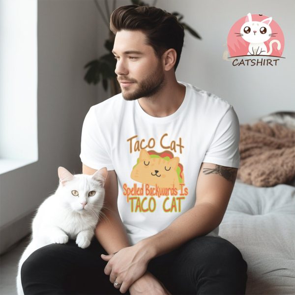 Taco Cat Spelled Backwards Is Taco Cat Funny Anagram Cat Lover Taco Lover Mexican Food Lover Pun Lover Short Sleeve Unisex T Shirt