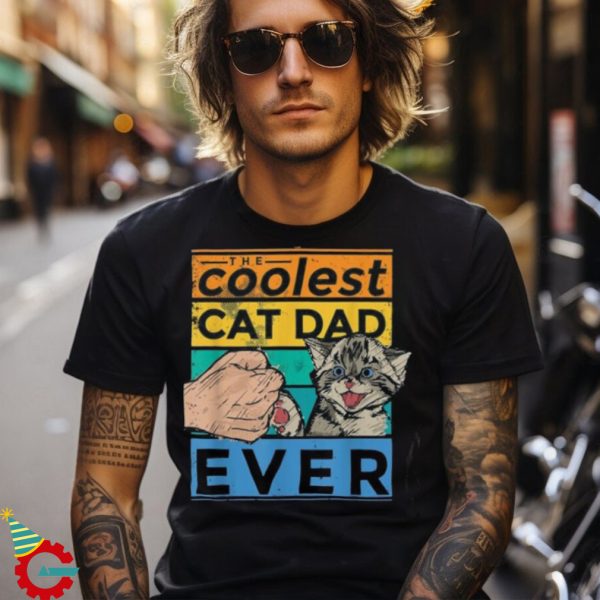 The Coolest Cat Dad Ever Vintage Style Cat Dad Shirt