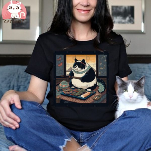 Tubby Kitty Eats Sushi Pt. 2 T Shirt