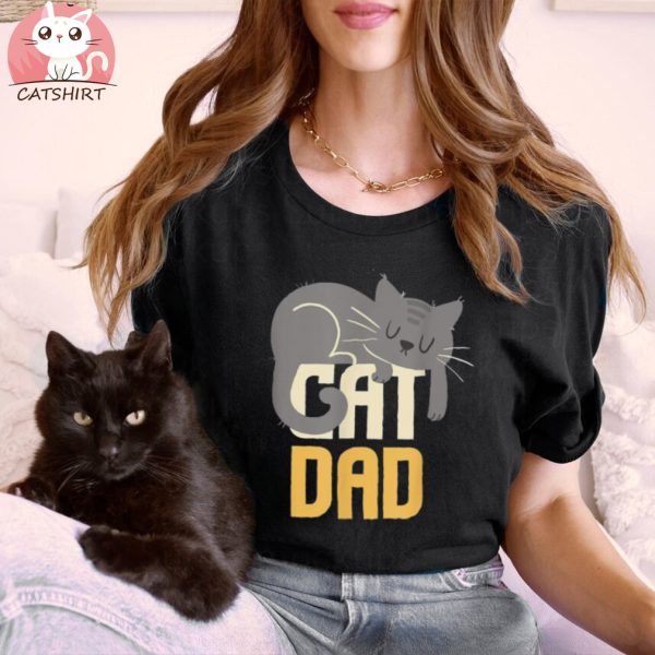 Cat Dad Halloween Kitty Daddy Gift Shirt