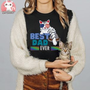 Dazzling Dad Day Best Cat Dad Funny Cat With Glasses Funny Cats For Dad Essential Tshir Retro T shirt