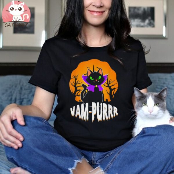 Vampurrr Vampire Cat Bat Halloween Shirt