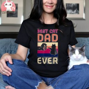 Vintage Best Cat Dad Ever Cat Daddy Kitty Cat Lover Cat Shirt