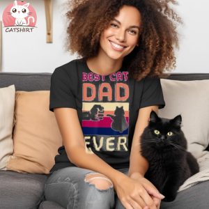 Vintage Best Cat Dad Ever Cat Daddy Kitty Cat Lover Cat Shirt