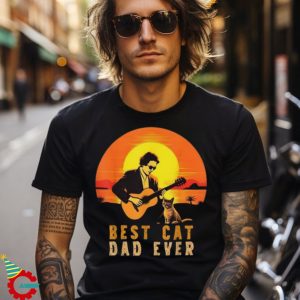 Vintage Best Cat Dad Ever Funny Cat Dad Unisex Shirt