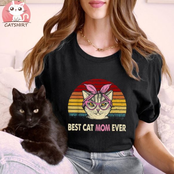 Vintage Best Cat Mom Ever Shirt Cat Mama Mother Gift Shirt