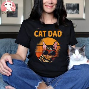 Vintage Cat Dad Retro Style Father’s Day Men Cat Distressed Shirt