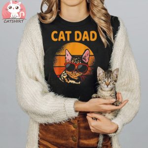 Vintage Cat Dad Retro Style Father’s Day Men Cat Distressed Shirt