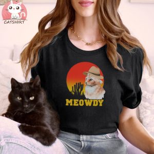 Western Cowboy Meowdy Cat T Shirt