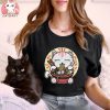 White Cat Eating Ramen T Shirt