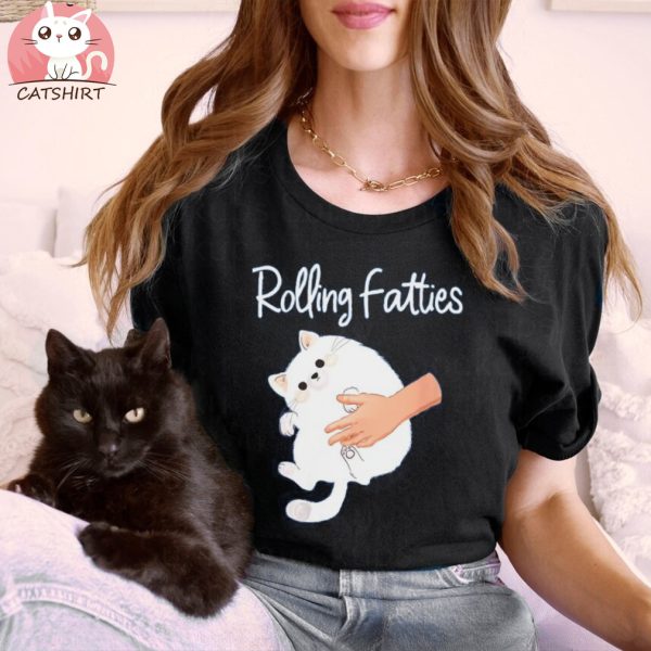 Womens Rolling Fatties Cat Cute Cat Funny Rolling Fatties Cat T Shirt