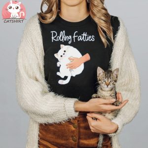 Womens Rolling Fatties Cat Cute Cat Funny Rolling Fatties Cat T Shirt