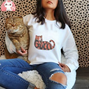 cat motif cotton T Shirt