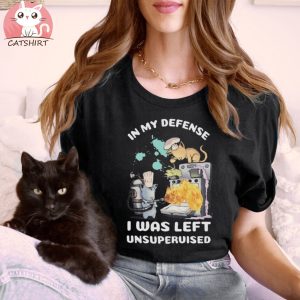 in my defense funny cat lovers shirt