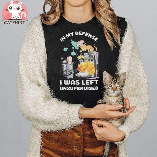 in my defense funny cat lovers shirt