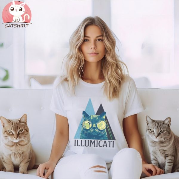 lluminati Cat Shirt, Social Activist T Shirt, Cat Lover's Graphic Tee, Funny Illumicati Shirt