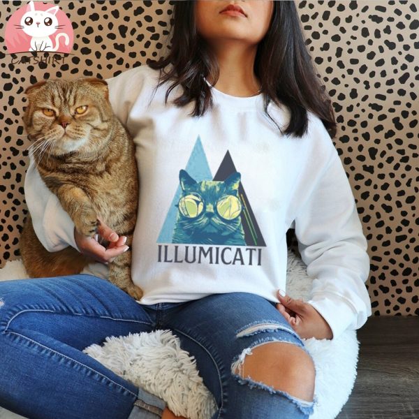 lluminati Cat Shirt, Social Activist T Shirt, Cat Lover's Graphic Tee, Funny Illumicati Shirt