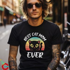 Vintage Best Cat Mom Ever Cat Funny Cat Shirt