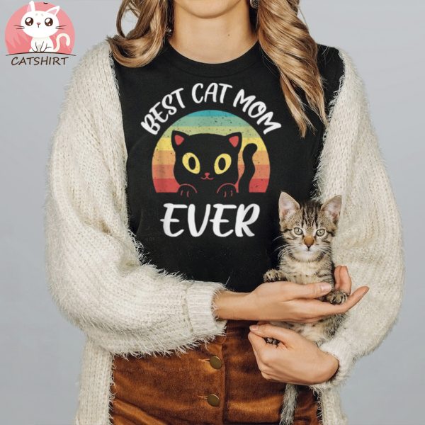 Vintage Best Cat Mom Ever Cat Funny Cat Shirt