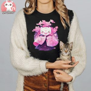 Cat Doll Cherry Blossom Japanese Landscape T Shirt