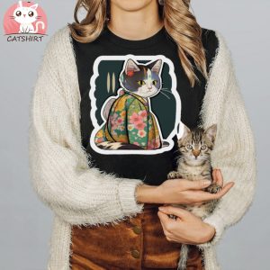 Cat Kimono Look T Shirt