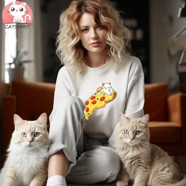 Cat and Pizza T Shirt