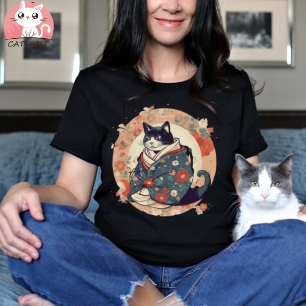 Cat in a Kimono, Ukiyo e T Shirt