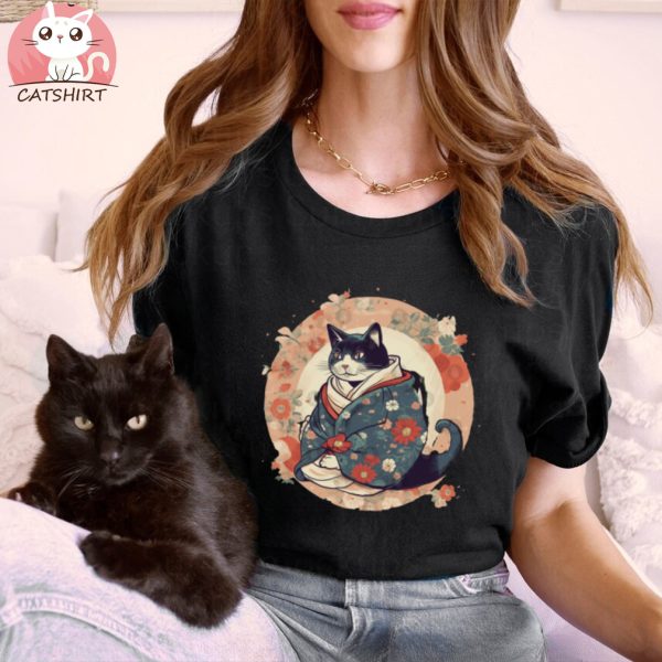 Cat in a Kimono, Ukiyo e T Shirt