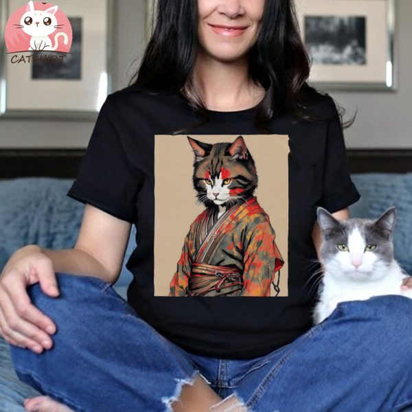 Cat samurai T Shirt