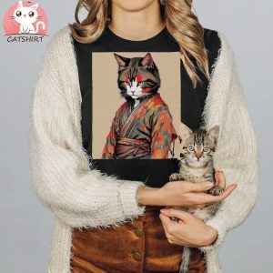 Cat samurai T Shirt