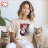 Cat wearing white and red colored kimono T Shirt