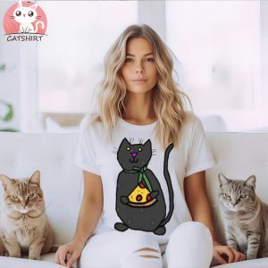 Cute Cat and Pizza Slice T Shirt