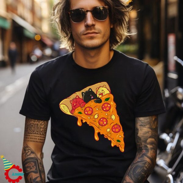 Cute Cats Eating Pizza Cats Shirt