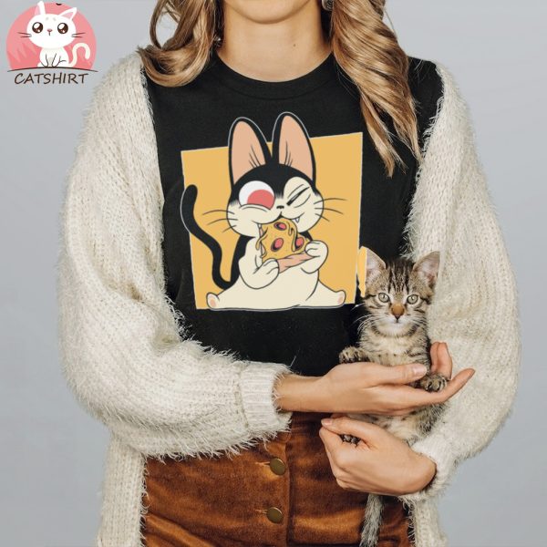 Cutee Cat Riding Pizza Shirt