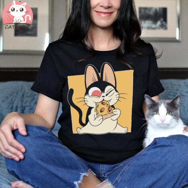 Cutee Cat Riding Pizza Shirt