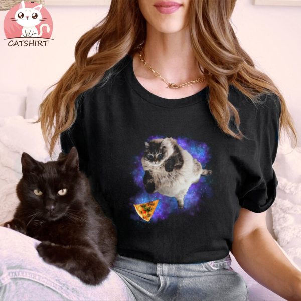 Funny pizza cat galaxy T Shirt