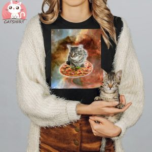 Galaxy Kitty Cat Pizza Shirt