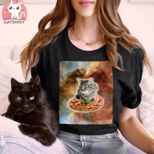 Galaxy Kitty Cat Pizza Shirt