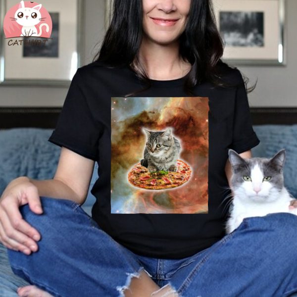 Galaxy Kitty Cat Pizza Shirt