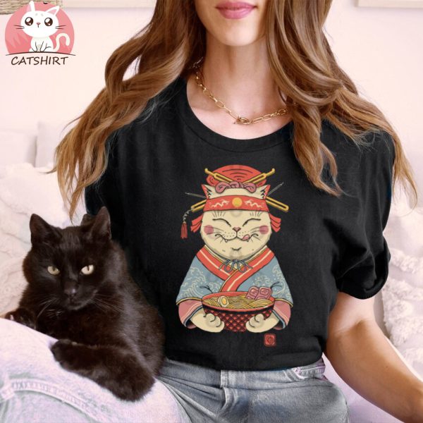 Geisha Neko Ramen T Shirt