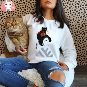 Geisha and cats 2 T Shirt