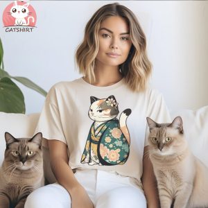 Cat in Kimono Tee Shirt